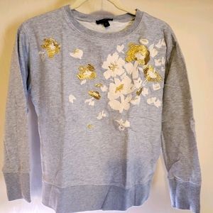Heather Grey Sweter with embroidered Detail